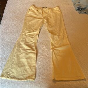Yellow Flare Wide Leg Jeans Retro Style
